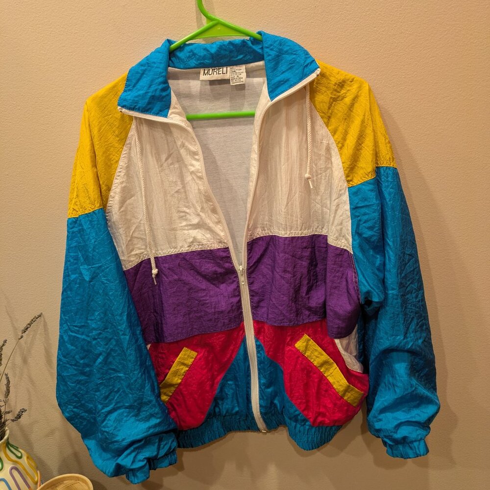 Vintage Color~Block Windbreaker